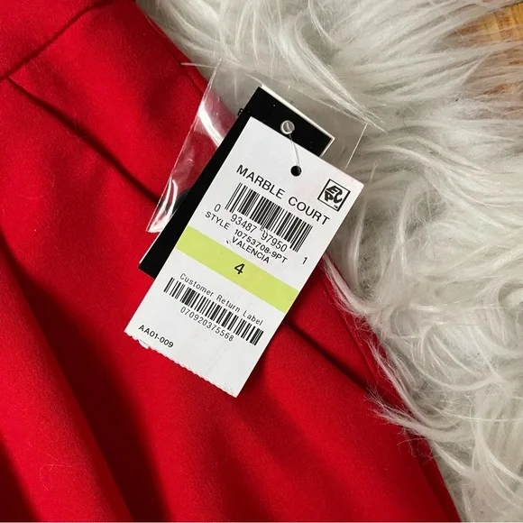 BAR 111 red pleated trousers red size 4 - Picture 4 of 9